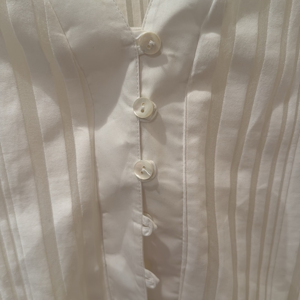 RAYURE French cuff Vintage Elegant White Blouse. Size F40. (S) Made in France. - Picture 5 of 8